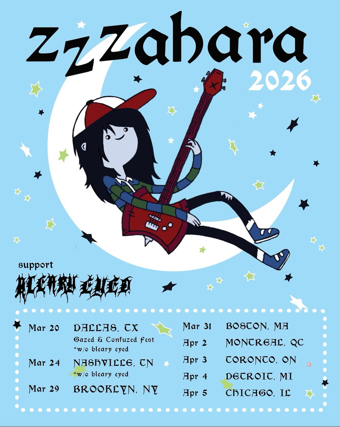 zzzahara Simpleton Tour Poster 2026